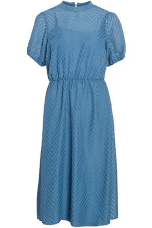 VILA A Maniche Corte Vestito Midi