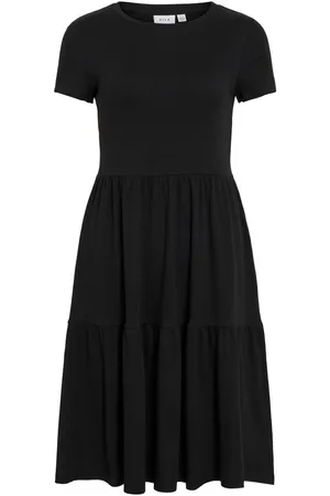 VILA A Maniche Corte Vestito Midi