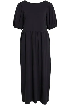 VILA A Maniche Corte Vestito Midi