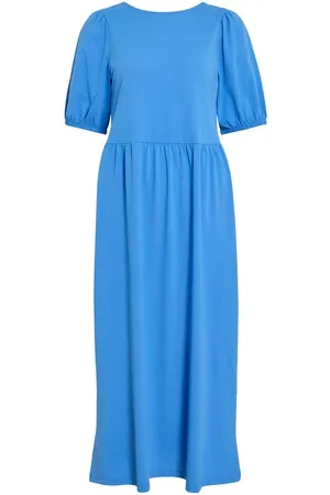 VILA A Maniche Corte Vestito Midi