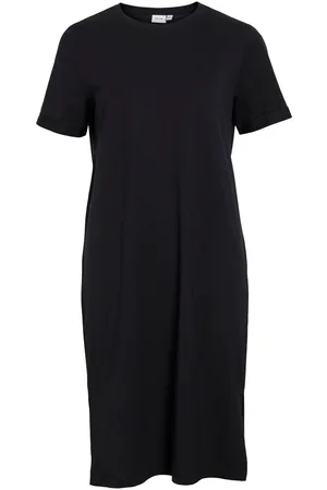 VILA A Maniche Corte Vestito Midi
