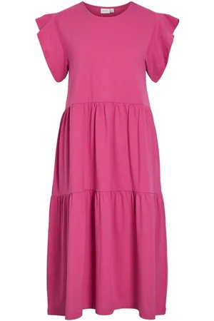 VILA Short Sleeve Vestito Midi