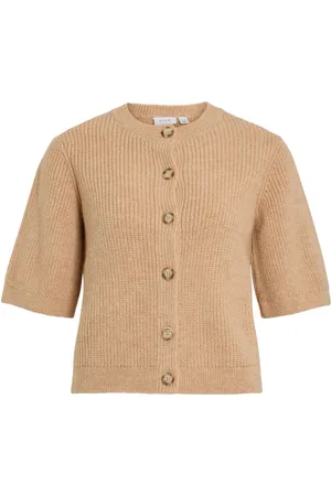 VILA Manica Corta Cardigan A Maglia