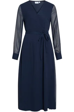 VILA Vifalia Long Sleeved Vestito Midi