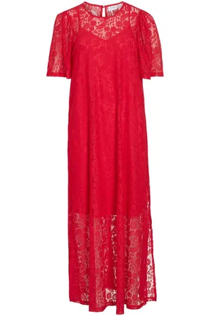 VILA Vihilde Pizzo Vestito Lungo