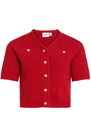 VILA A Maniche Corte Cardigan A Maglia