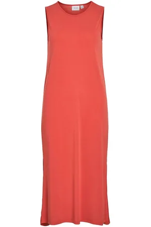 VILA Smanicato Vestito Midi