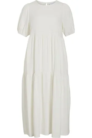VILA Visummer Maniche Corte Vestito Midi