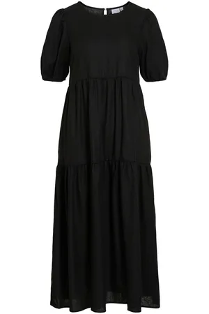 VILA Visummer Maniche Corte Vestito Midi
