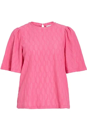 VILA Viashina Round Neck Top A Maniche Corte