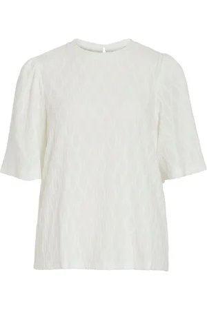 VILA Viashina Round Neck Top A Maniche Corte