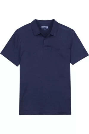 Vilebrequin Polo Uomo In Jersey Di Lino Tinta Unita
