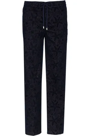 Vilebrequin Pantaloni Jogger Uomo Floccati Starlettes Denim