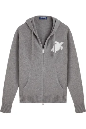 Vilebrequin Cardigan Uomo Con Zip Integrale In Lana E Cashmere