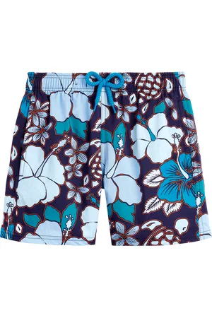 Vilebrequin Pantaloncini Mare Bambino Elasticizzati Tropical Turtles