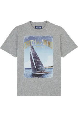 Vilebrequin T-shirt Uomo In Cotone Blue Sailing Boat