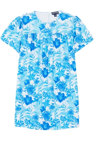 Vilebrequin Vestito Bambina In Spugna Tahiti Flowers