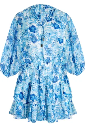 Vilebrequin Vestito Corto Donna Con Volant Tahiti Flowers