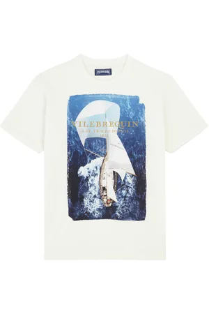 Vilebrequin T-shirt Uomo In Cotone Sailing Boat From The Sky