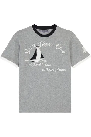 Vilebrequin T-shirt Uomo In Cotone Yarn Dye Sail