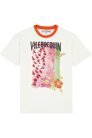 Vilebrequin T-shirt Uomo In Cotone La Plage From The Sky