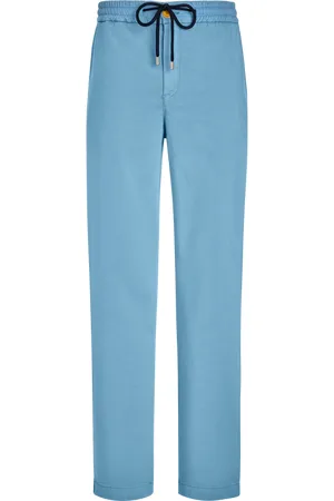 Vilebrequin Pantaloni Uomo In Tencel E Cotone Tinta Unita