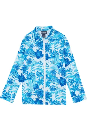 Vilebrequin Kids Zipper Long Sleeves Rashguard Tahiti Flowers