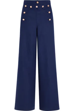 Vilebrequin Pantaloni Donna In Lino Tinta Unita