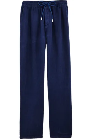 Vilebrequin Pantaloni Uomo In Lino Tinta Unita