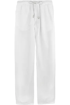 Vilebrequin Pantaloni Uomo In Lino Tinta Unita
