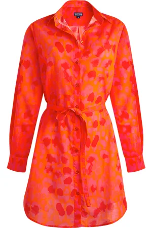 Vilebrequin Chemisier Donna In Voile Di Cotone New Leopard