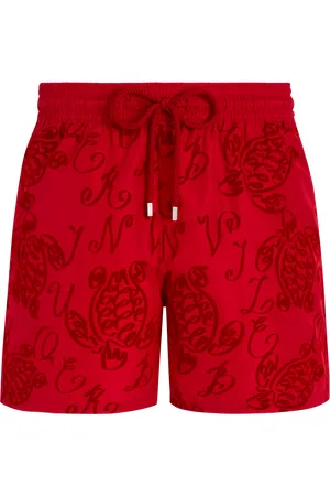 Vilebrequin Men Swim Shorts Ultra-light And Packable Ribbons Turtle