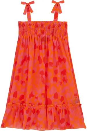 Vilebrequin Vestito Bambina In Cotone Biologico New Leopard