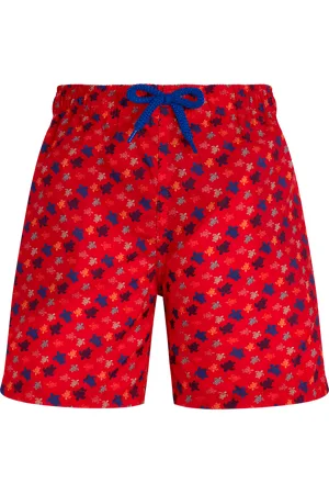 Vilebrequin Pantaloncini Mare Bambino Ultraleggeri E Ripiegabili Micro Ronde Des Tortues Rainbow