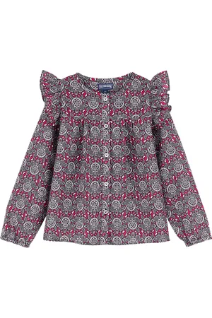 Vilebrequin Girls Ruffle Shirt Tribal Turtles