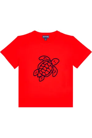 Vilebrequin T-shirt Bambino In Cotone Biologico Placed Embroidered Turtle