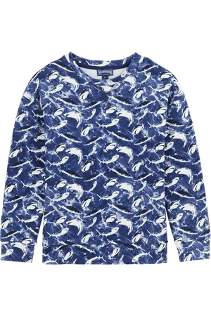 Vilebrequin Felpa Girocollo Bambino Requins All Over