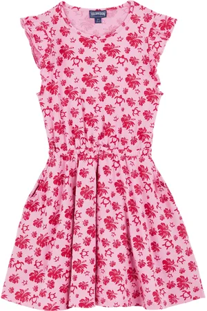 Vilebrequin Vestito Bambina In Cotone Turtles Heart