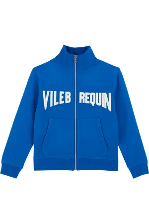Vilebrequin Felpa Bambino Con Zip E Logo Ricamato