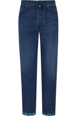 Vilebrequin Pantaloni Uomo In Denim A 5 Tasche Tropical Flowers