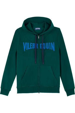 Vilebrequin Felpa Uomo In Cotone Con Cappuccio, Zip Intera E Logo Cucito