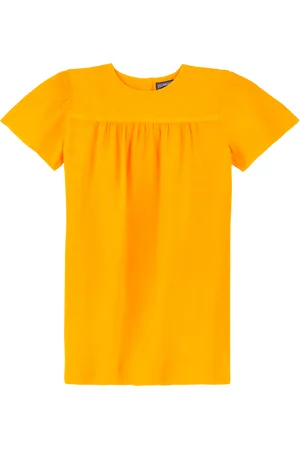Vilebrequin Vestito Bambina In Lino Tinta Unita