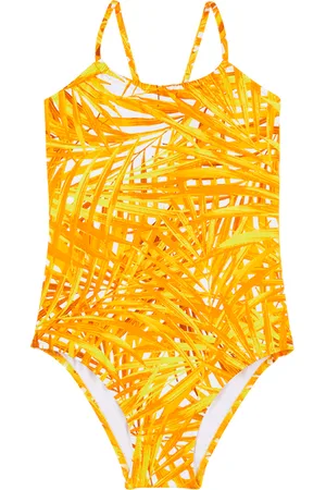 Vilebrequin Costume Intero Bambina Palm Leaves
