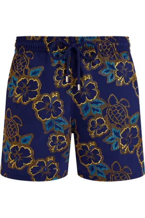 Vilebrequin Pantaloncini Mare Uomo Ricamati Hibiscus