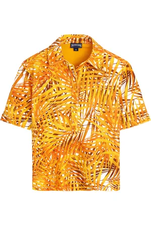 Vilebrequin Polo Donna In Spugna Palm Leaves