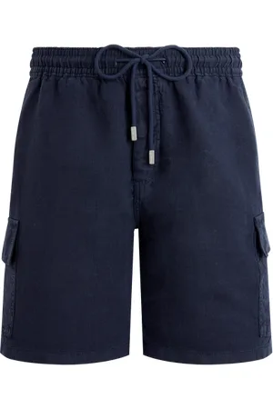 Vilebrequin Bermuda Cargo Uomo In Lino Tinta Unita
