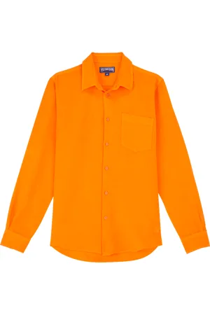 Vilebrequin Camicia Uomo In Lino Tinta Unita