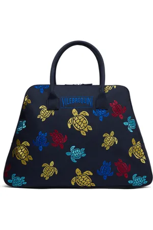 Vilebrequin Bowling Canvas Bag Multicolor Turtles Dance