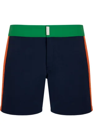 Vilebrequin Pantaloncini Mare Uomo Elasticizzati Con Cintura Piatta Color Block