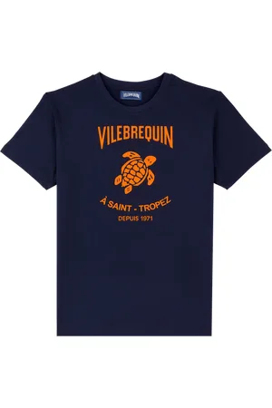 Vilebrequin T-shirt Uomo In Cotone Con Logo In Rilievo